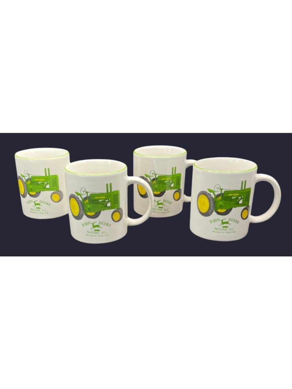 4 John Deere Licensed Product Model A Farm Tractor Mugs Cups